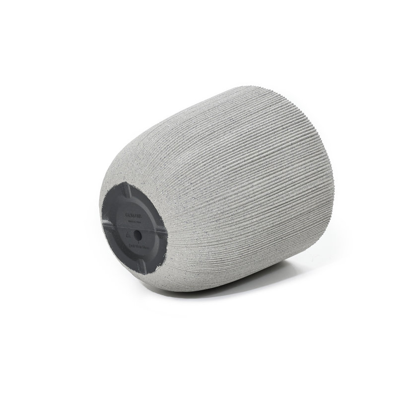 2-Piece Mediterranean Striped Tapered Round Plastic Planters Set, Gray