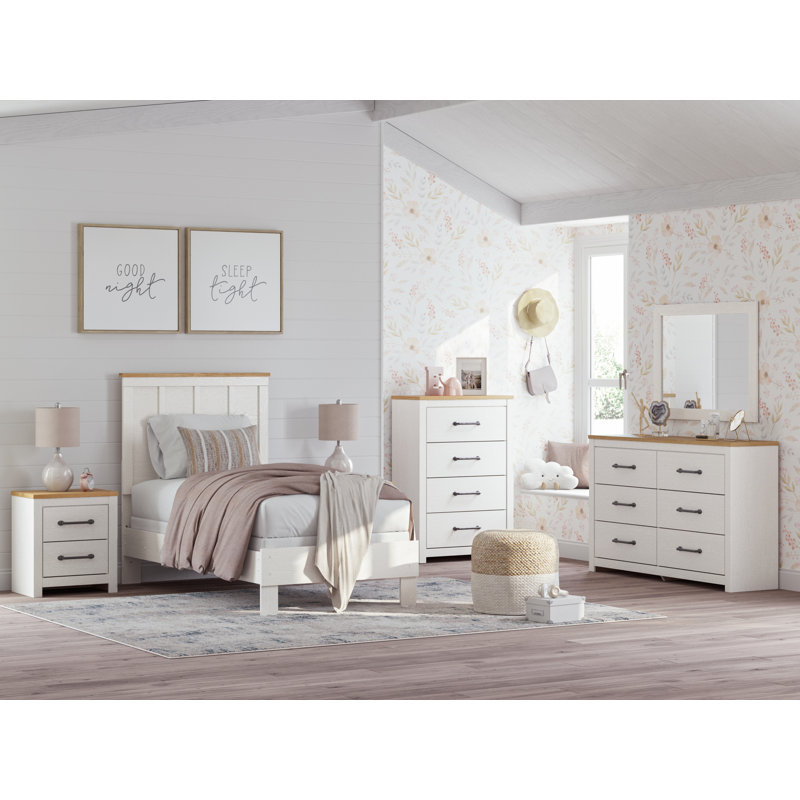 White Twin Wood Farmhouse Panel Headboard