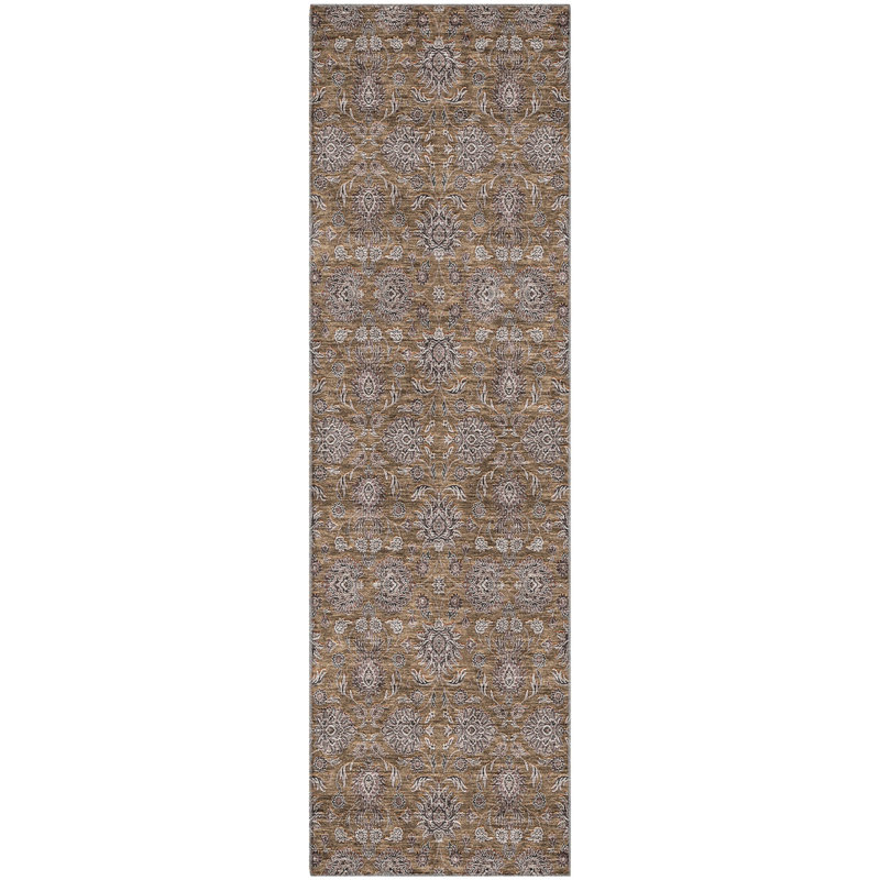 Premium Machine Washable Prisco Chocolate Rug, Runner 2'3" x 7'6"