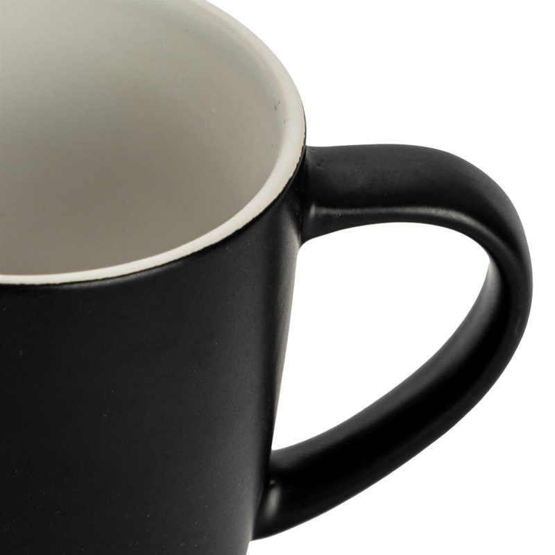 Argon Tableware - Matt Coloured Coffee Mugs - 350ml - Pack of 2, Black