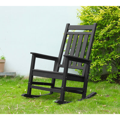 Chaise berçante surdimensionnée à texture de bois, chaise berçante d'extérieur pour adultes, chaise berçante pour jardin tout usage
