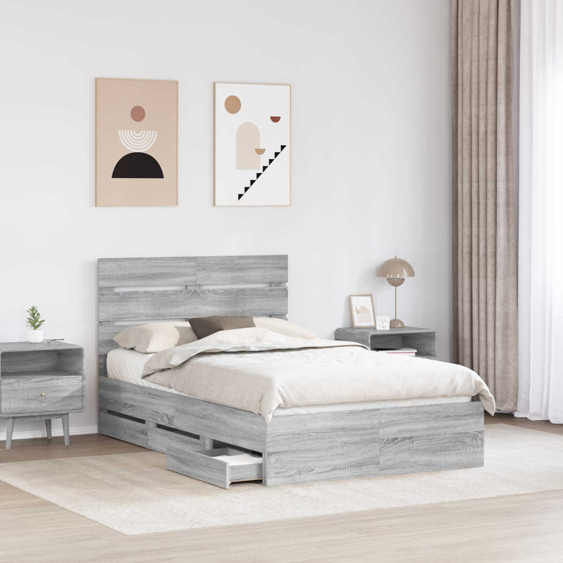 Bed, Small Double (4'), Grey Sonoma