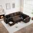 Canapé-lit modulaire en U à 7 places avec rangement pour lit escamotable et repose-pieds 107,9 po Waldorf