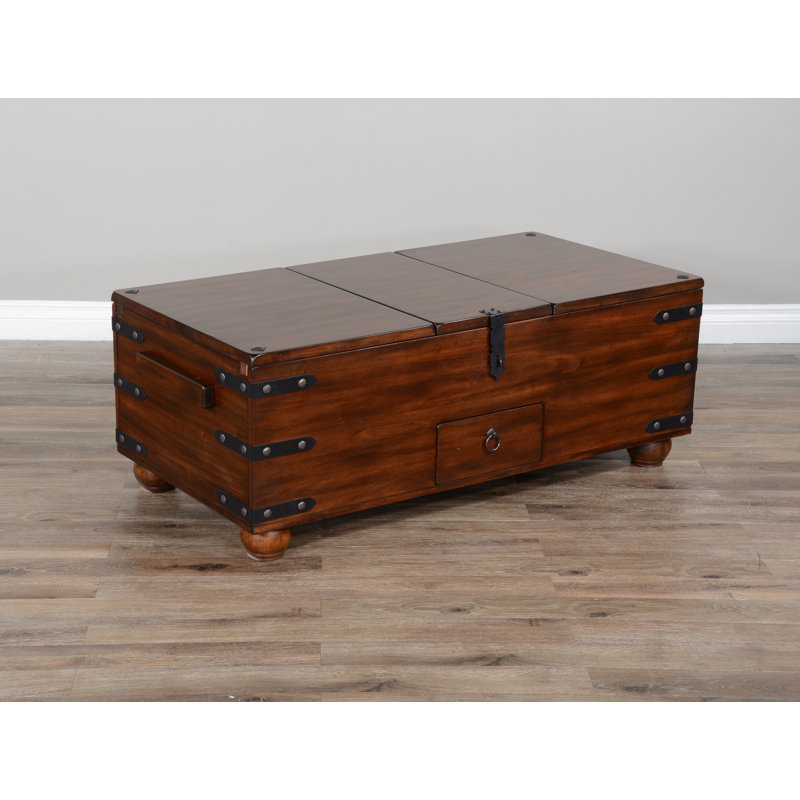 Table basse avec rangement en bois massif Joslin