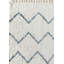 Tapis à chevrons blanc / bleu clair-40018649