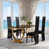 4 All-Black Boucle Chairs