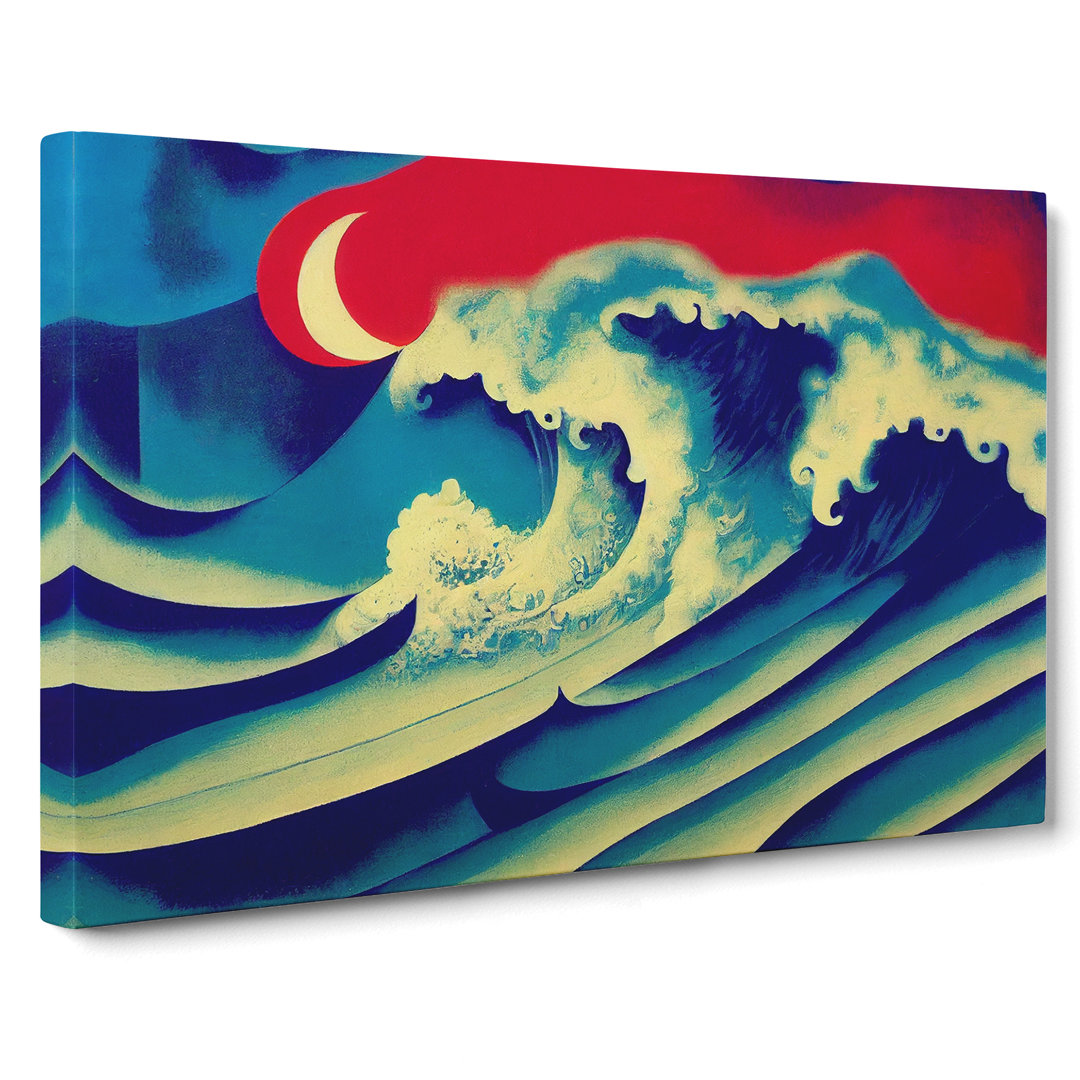 Ocean Wave Painted Vol.1 Abstract - Wrapped Canvas