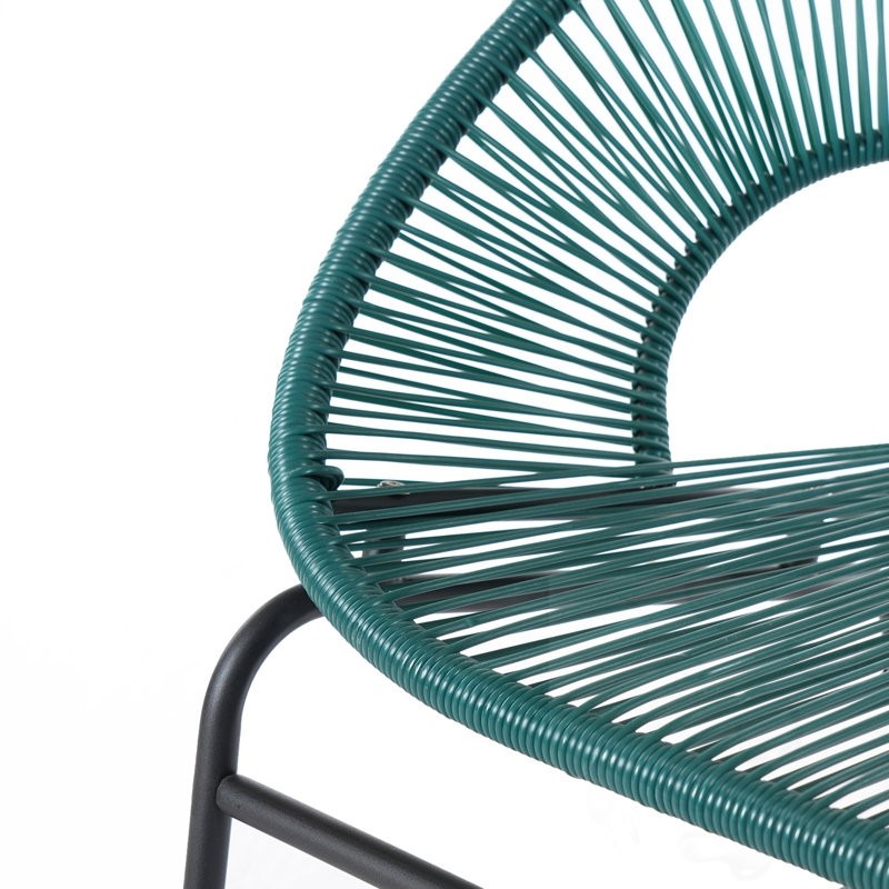 Canapé de patio en osier avec structure en fer, Teal