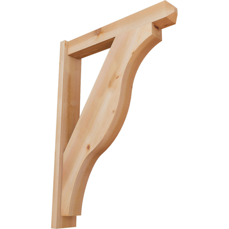 Persienne en bois rustique Funston Craftsman, P 30 po x H 42 po, Cèdre rouge de l'Ouest l 5 1/2 po (lisse)