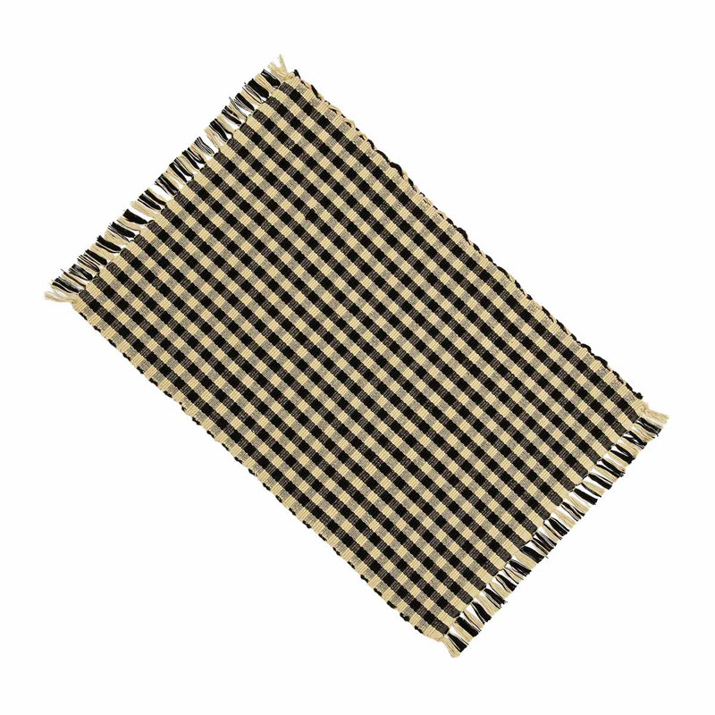 Napperon en coton 18 po 100% Cahn, Noir / vert