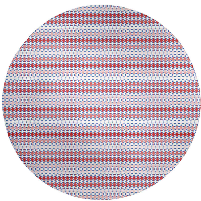 Chenille Geometric Indoor Rug, Round 5'