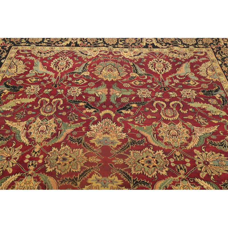 Tapis en laine rouge/brune 7 pi 8 po x 10 pi 2 po one-of-kind à la main-noué la new age agra Clayburgh