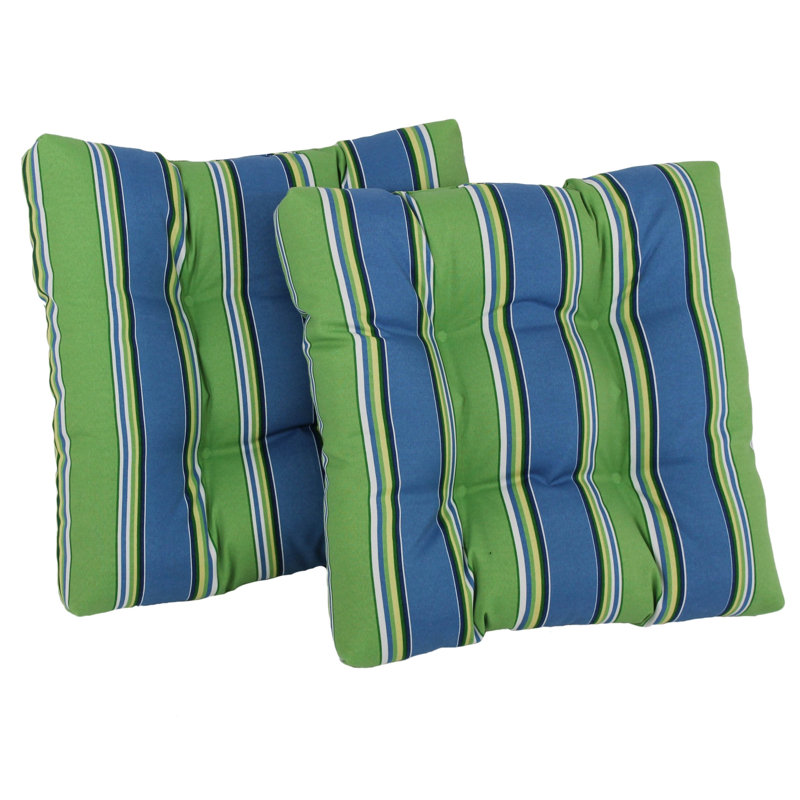 Outdoor 5'' Seat Cushion, Green Striped