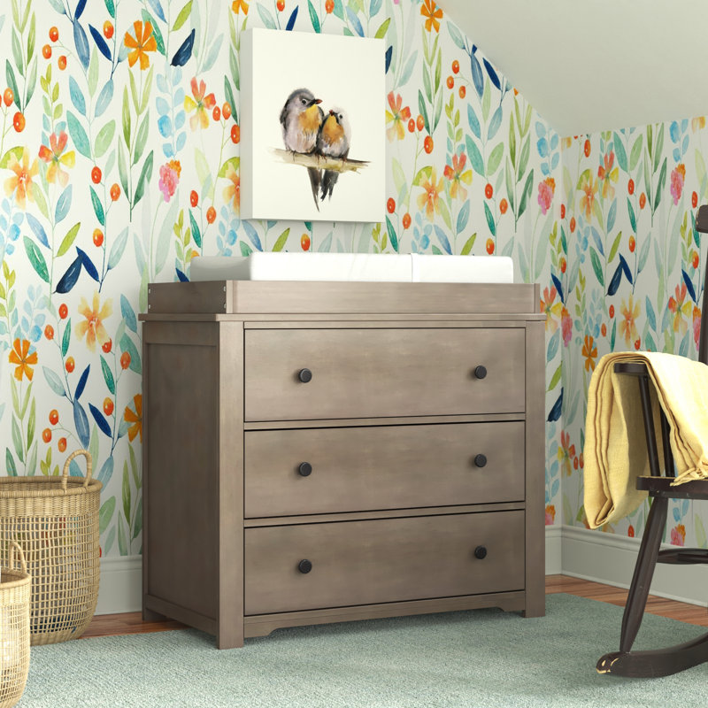 Commode à langer 3 tiroirs Harmony, Bruyère poussiéreuse