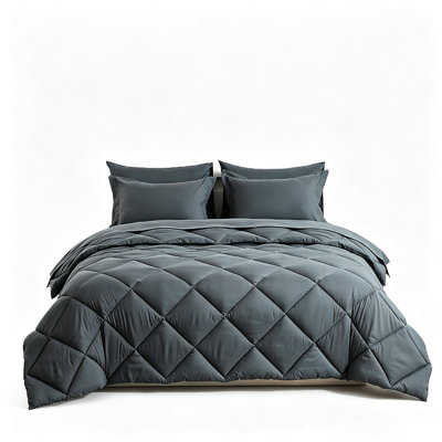 FISHDRU 7-Piece Grey Quilt Sets, Queen