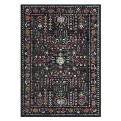 Kaldi Washable Area Rugs for Living Room Vintage Living Room Rug for Bedroom Traditional Low-Pile Carpet
