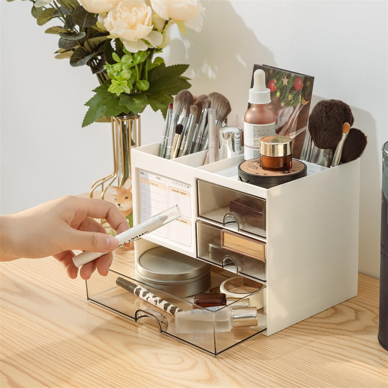 Bavani Plastic Desk Organiser, White