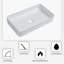 Lavabo de salle de bain vasque rectangulaire en céramique blanche 24 po x 14 po
