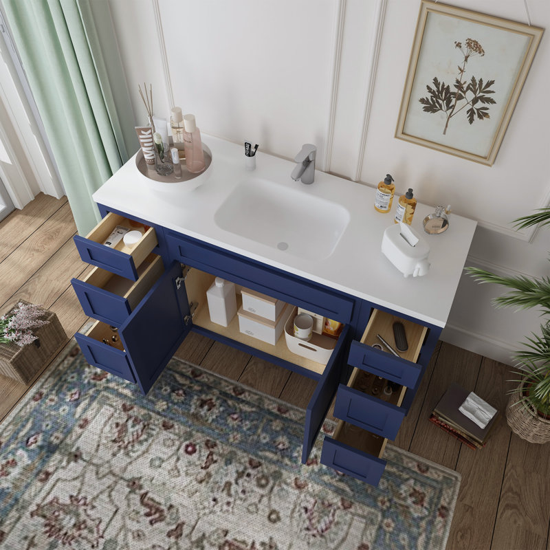 60'' Single Bathroom Vanity Base Only, Blue