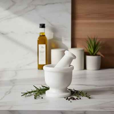 Marble Mortar And Pestle Set
