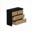 Armoires | Armoire de rangement en rotin à 4 tiroirs, noire, facile à assembler, rangement polyvalent multi-pièces | Moderne | Panneau de particules