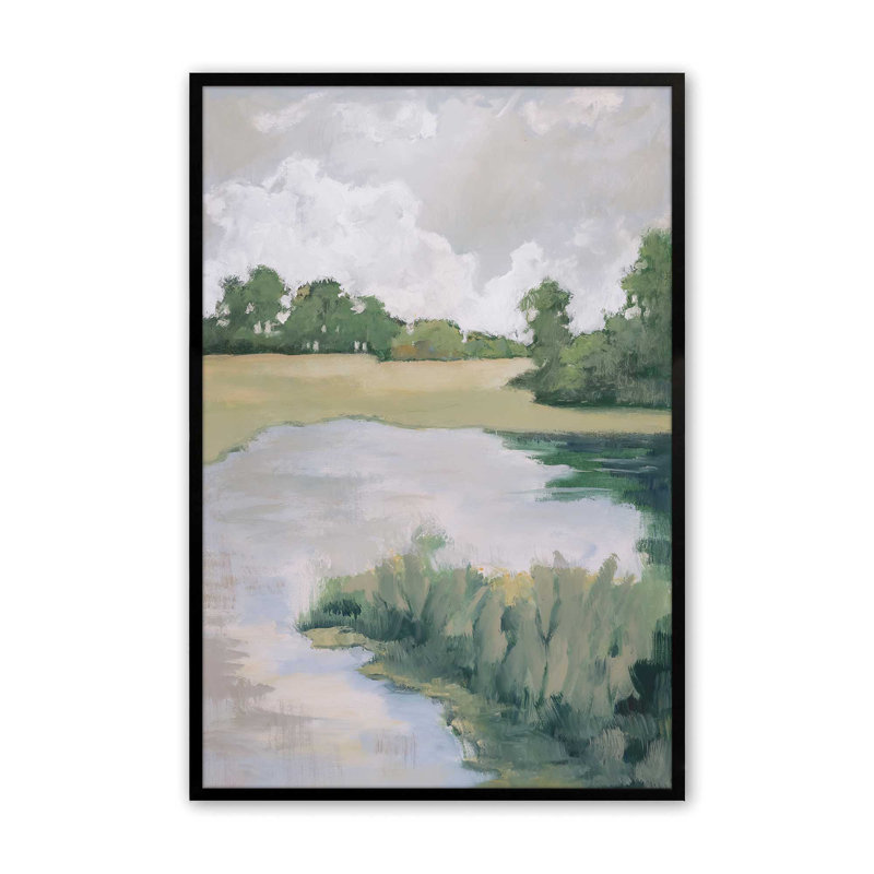 «Peaceful Riverside View II», impression, Noir, H 17 po x l 13 po