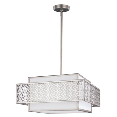 Petersfield 3 - Light Sunrise Silver Square/Rectangle Pendant