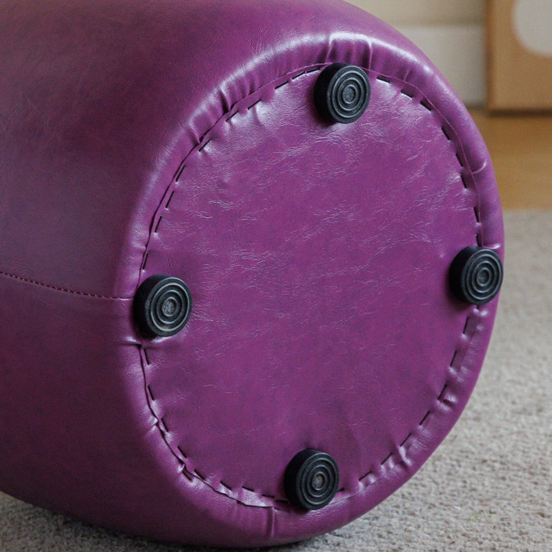 Petit repose-pieds capitonné rond de 11,8 po, Purple