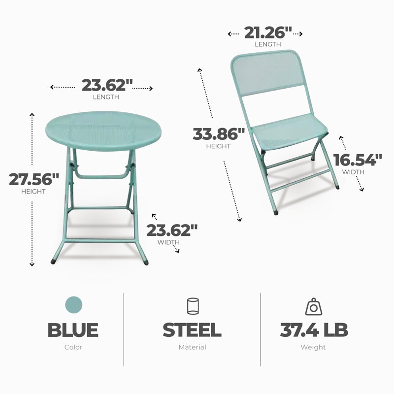 Kaleek 2 - Person Patio Dining Set with Round Table