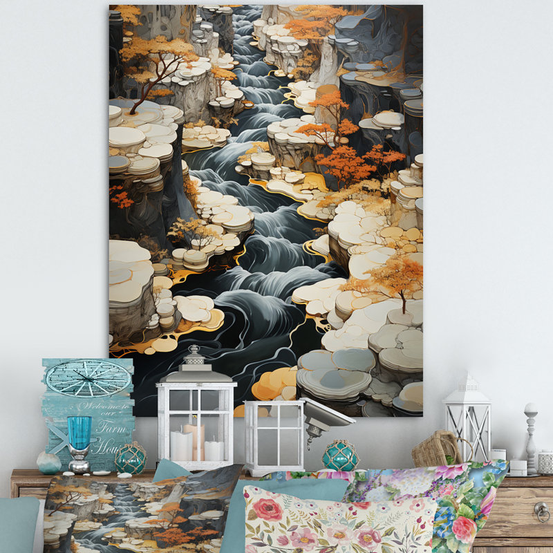 " Abstract Waterfall Endless Journey ", 20" H x 12" W x 1" D, Wrapped Canvas
