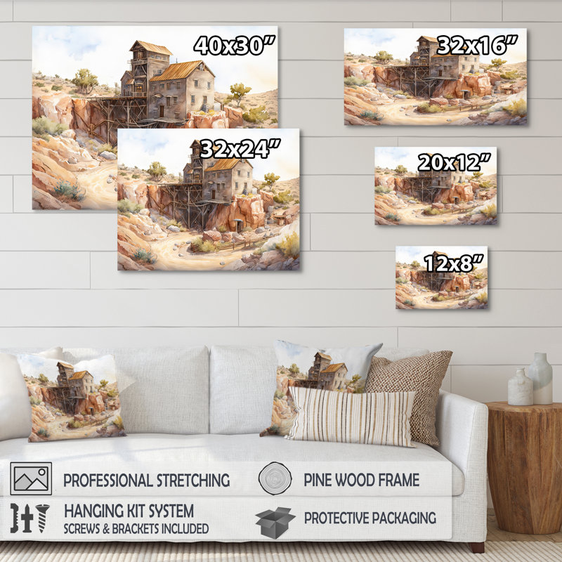 Arizona Wild West Gold Mine III - Impression sur toile, H 30 po x l 40 po x P 1,5 po, Toile tendue