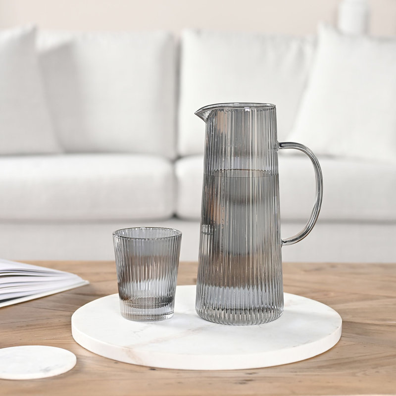 Grey Ribbed Jug, Grey