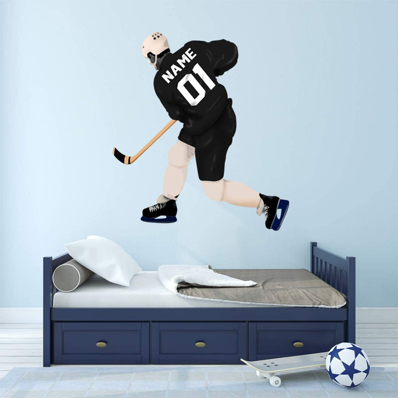 Adhésif décoratif hockey, H 32 po x l 28 po, Oui, Noir