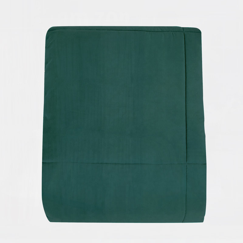 Reversible Emerald Green And Black Microfiber Bed In A Bag Set,QUEEN, Queen Comforter + 6 Additional Pieces