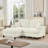 Chenille Loveseat with Flared Arms and ottoman-96757127
