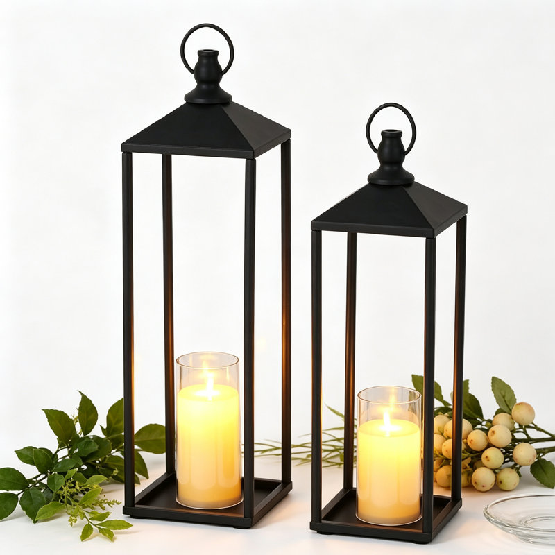 Metal Candlestick with Candle Included