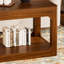 Ensemble de table basse de salon 3 pièces, table basse et table d'appoint de style moderne, offrant un grand espace de rangement et des bords lisses et arrondis. Idéal pour les salons, les chambres à coucher, les bureaux et plus encore. Noyer