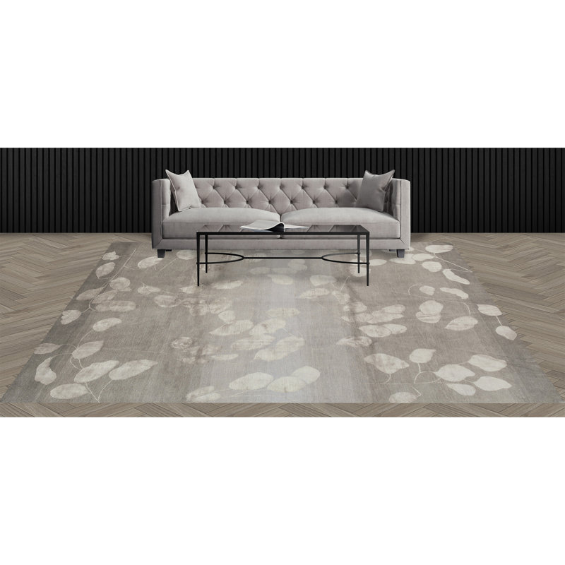 Hand-Knotted High-Quality Gray Area Rug