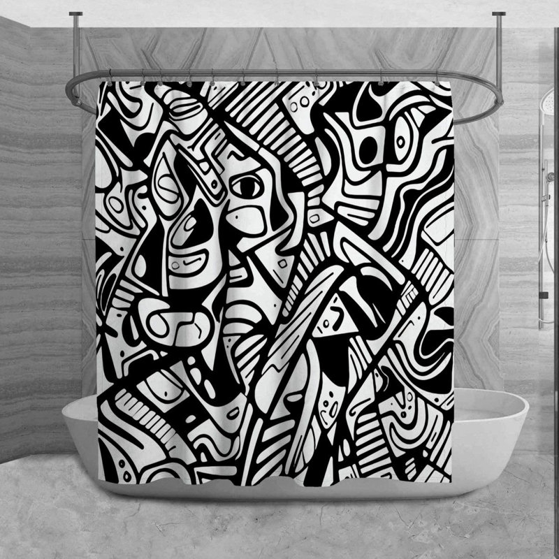 Décoration de salle de bain Funky, H 84 po x l 70 po