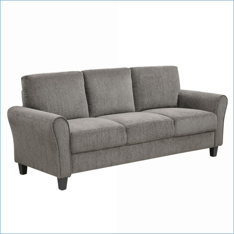 Canapé de salon en chenille brun noyer avec ressorts ensachés Sofas | Noyer brun | Bois massif, contreplaqué