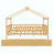 Wooden House Bed With Twin Trundle For Kids, Space-Saving And Durable Design