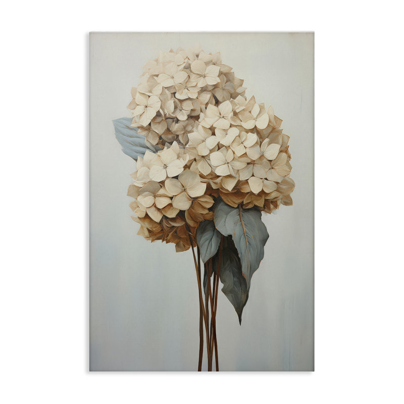 Art mural rétro sur fleur d'hortensia par Petals Prints Design, H 24 po x l 16 po