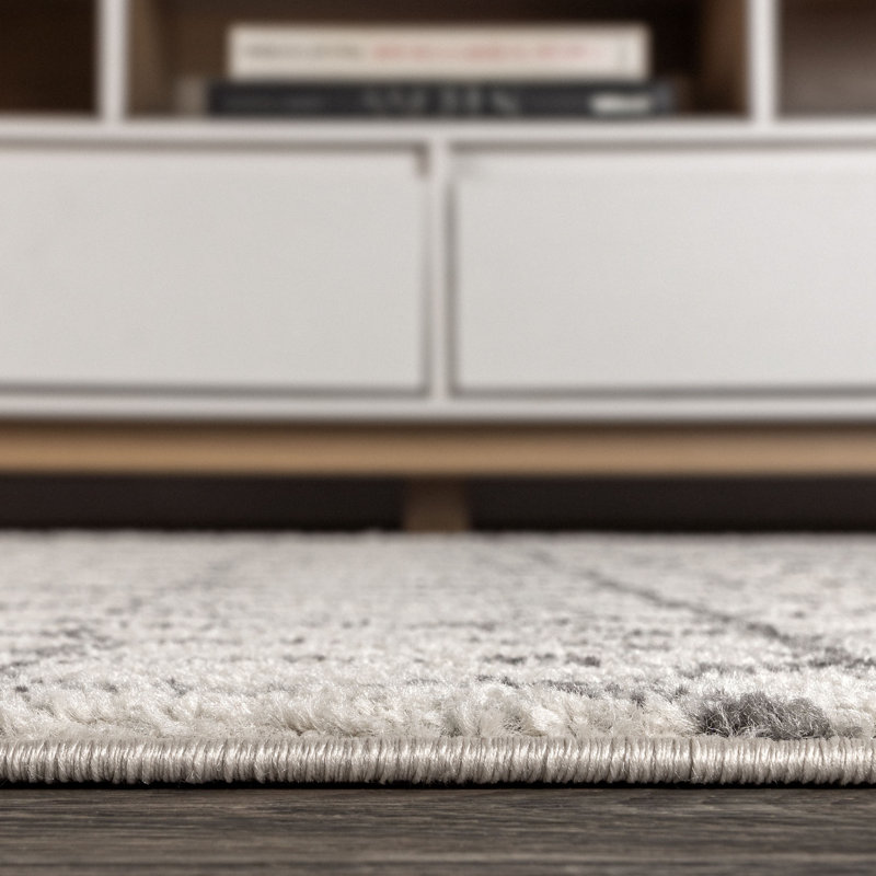 Bouton Moroccan Beni Souk Cream/Gray Rug, Rectangle 3' x 5'
