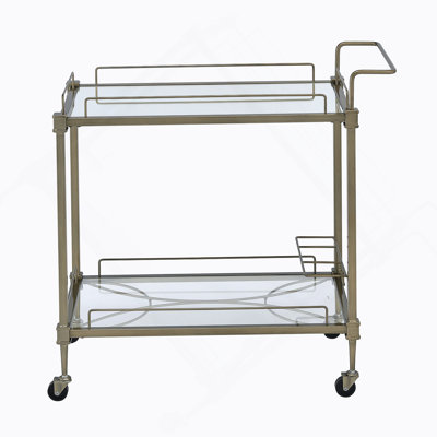 Kitchen Cart, Serving Cart With Glass Shelves