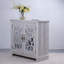 Buffet de rangement élégant avec portes en miroir en acrylique - Armoire décorative sculptée avec tablette réglable