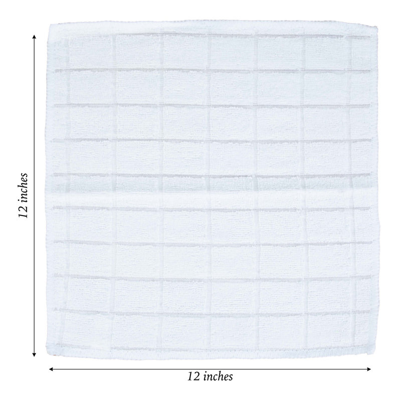 Jacquard Dish Cloth Kitchen Towel, White
