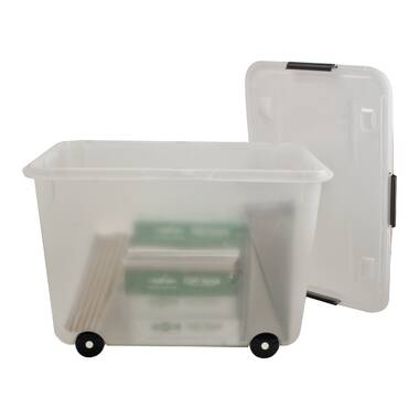 Homz 18 Gal Plastic Utility Storage Bucket Tub w/ Rope Handles, Black, (2  Pack)