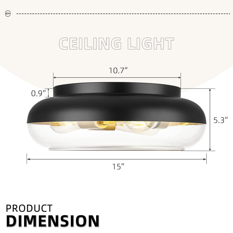 Maquan Flush Mount, Black