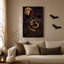 Art mural sur toile, grand crâne de lune avec chapeau de cowboy-2023083712