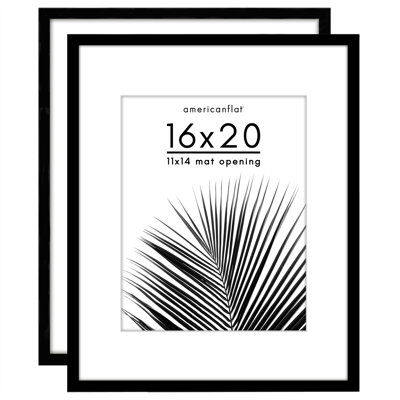 2 Pack of Picture Frames with Mat - Plexiglass Cover
